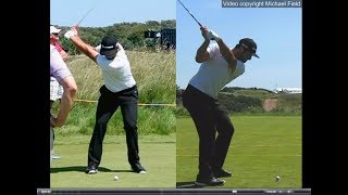 Jon Rahm golf swing  Long Iron faceon amp downtheline July 2017 [upl. by Sams885]