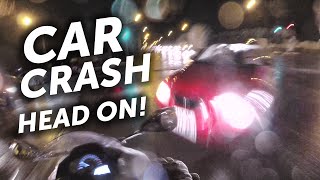 Car crash  head on collision with my motorbike [upl. by Nefen]