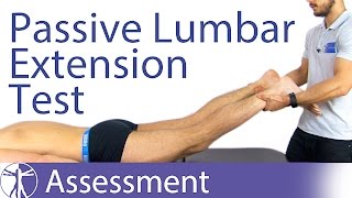 Passive Lumbar Extension Test PLET  Lumbar Instability [upl. by Aihtnic]