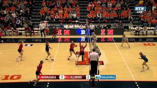 Longest Point Ever  Big Ten Volleyball [upl. by Eylrac]