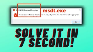 how to solve msdtexe error windows 10system 32 error windows 10 [upl. by Aissela728]