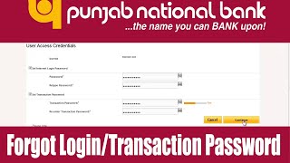 PNB Net Banking quotForgot LoginTransaction Passwordquot How to Reset Online [upl. by Amoihc744]