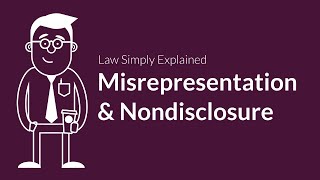 Misrepresentation and Nondisclosure  Contracts  Defenses amp Excuses [upl. by Eimmij]