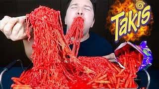 BIG BITES Takis Noodles NUCLEAR SPICY Flamin Hot Ramen Challenge NO TALKING • MUKBANG [upl. by Iroj]