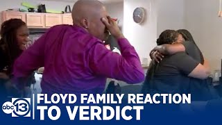 Watch George Floyds family in Houston react to Derek Chauvin trial verdict [upl. by Annais426]