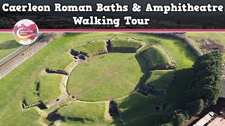 CAERLEON ROMAN BATHS amp AMPHITHEATRE WALES  Walking Tour  Pinned on Places [upl. by Olumor]