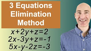 Solving Systems of 3 Equations Elimination [upl. by Onirotciv]