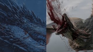 Rhaegal amp Viserion Death Scenes  Both Dragons Death Scenes  Game of Thrones FULL HD [upl. by Anayi]