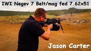 Jason Carter shooting the IWI Negev 7 LMG [upl. by Assenal]