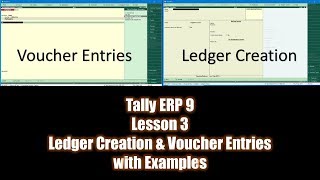 Introduction to Voucher Entries and Ledger Creation in Tally ERP 9 Tutorial  Lesson 3 [upl. by Kared]