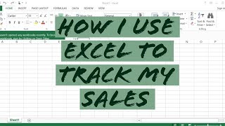 HOW TO TRACK YOUR SALES USING EXCEL [upl. by Gambrill]