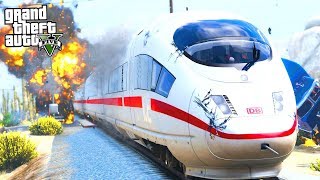 GTA 5 HUGE TRAIN CRASHES FASTEST TRAIN CRUSHES ME AT 300KPH GTA 5 PC MODS GAMEPLAY [upl. by Nevaed]