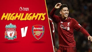 Firmino scores no look goal  Liverpool 51 Arsenal  Highlights [upl. by Isteb]