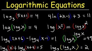 Solving Logarithmic Equations [upl. by Jaela]