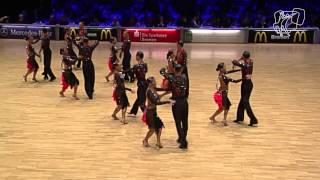 Vera Tyumen Latin Team  2014 WDSF World Formation Latin  DanceSportTotal [upl. by Toolis]