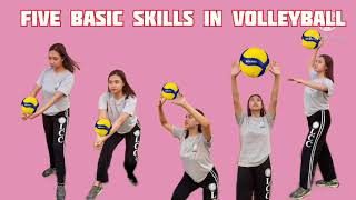 Five Basic Skills in Volleyball [upl. by Clementas]