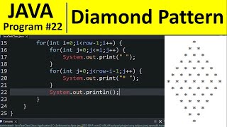 Java Program 22  Print Diamond Shape Star Pattern in Java [upl. by Eimma]