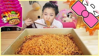 4X SPICY MALA FIRE NOODLE CHALLENGE [upl. by Sabanrab]