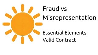 Fraud vs Misrepresentation  Other Essential Elements of a Valid Contract  CA CPT  CS amp CMA [upl. by Annairol]