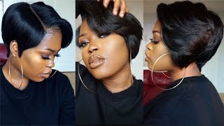 DIY 27 Piece amp A Lace Frontal Tapered Bob Wig [upl. by Otrebogad]