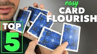 5 Easy Visual Card Flourishes Anyone Can Do  Cardistry Tutorial for Beginners [upl. by Bik]