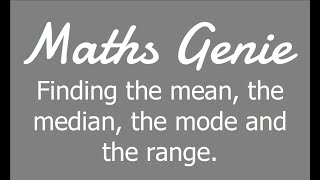 Finding the Mean Median Mode and Range [upl. by Onstad]