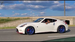 CLEAN 370Z NISMO TE37s  MOTORDYNE EXHAUST SOUND [upl. by Buffum]