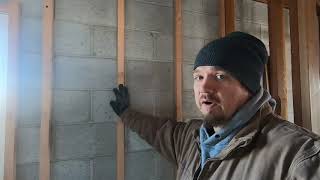 Using Furring Strips to Attach Drywall to Block Walls [upl. by Ocirederf]