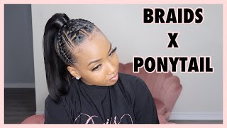 PONYTAIL WITH BRAIDS X ELASTIC BANDS  INVISIBLE PONYTAIL [upl. by Laureen]